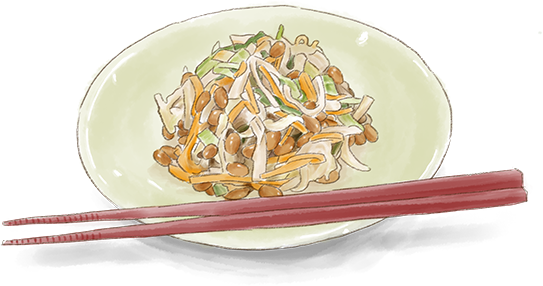 みえこさんちの 野菜の納豆和え