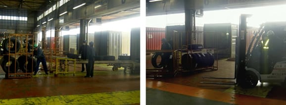 本日出荷を再開した仙台工場の出荷風景