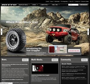 （NITTO TIRE U.S.A. Inc. のwebサイトイメージ）