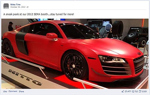 Nitto Tire Facebookファンページ投稿コンテンツ例