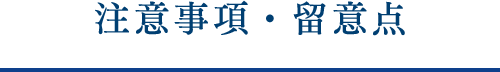 注意事項・留意点